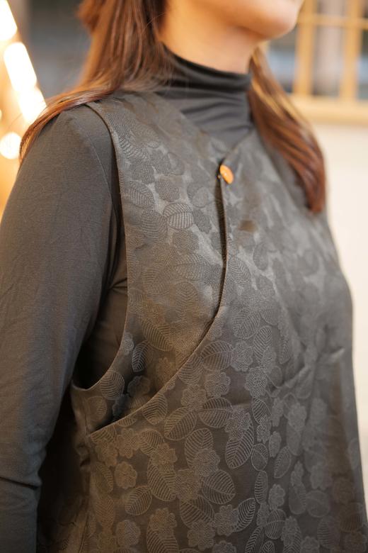 漫物记提花香云纱圆领斜襟马夹XYS-172 商品图5