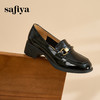 Safiya/索菲娅2024春季新品复古金属扣漆皮一脚蹬粗跟英伦乐福鞋 SF41112078 商品缩略图2