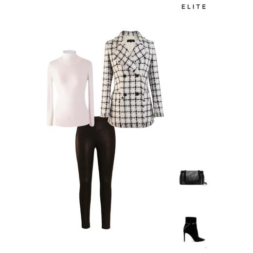 定制—“通勤风”ELITE-英伦格纹双排扣粗花呢小香风外套 1905022 商品图4