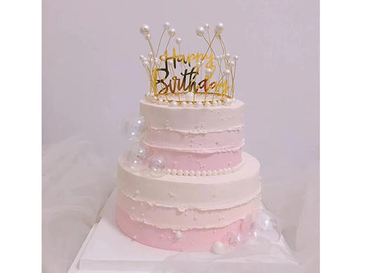 简约粉色皇冠-双层蛋糕 商品图0