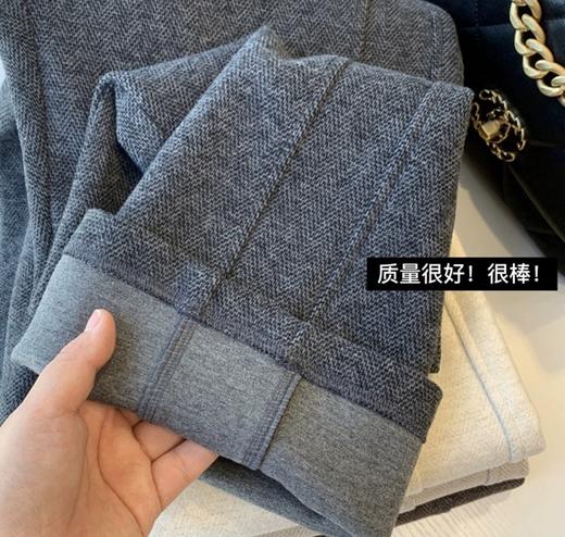 【超厚实！冬日奢感限定羊毛阔腿裤！下单就送防静电喷雾！】超厚实超暖和人字纹羊毛阔腿裤 复合羊羔绒 三色可选2834 商品图4
