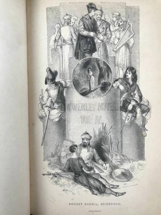 1846年 司各特《威弗利小说集》（卷4） 10余幅版画插图 真皮精装18开 商品图2
