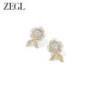 ZEGL法式山茶花朵人造珍珠耳环女轻奢高级感秋冬复古耳钉银针耳饰 商品缩略图1