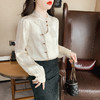 SMZ13772 2024春季国风新中式立领提花上衣女长袖衬衣文艺气质百搭衬衫小衫 商品缩略图2