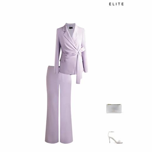 ELITE 设计感系带淡紫西装 - 系带显瘦设计师款西服外套  1805035 商品图2