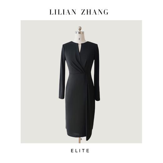 E系列——定制——都市力量——极简静奢——ALL BLACK针织连衣裙 2301108 商品图0