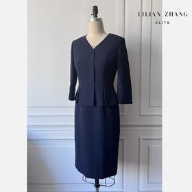 【优雅主义】假两件荷叶边显瘦连衣裙 - 时尚v领中长裙 1901035