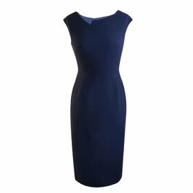 【律政佳人】优雅通勤微弹修身无袖连衣裙包臀一步裙黑色1901080