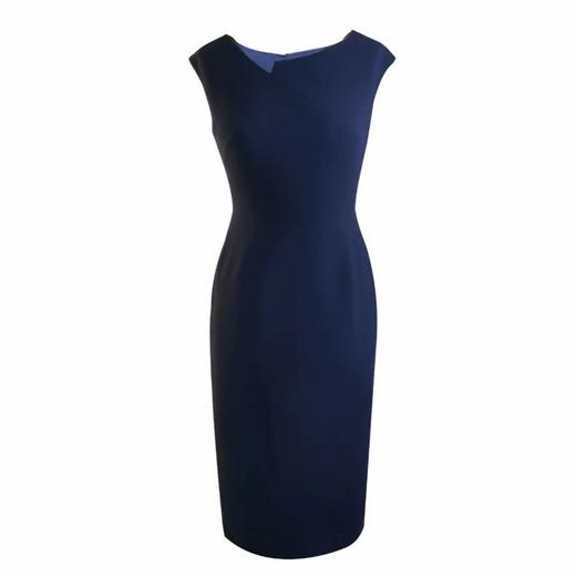 【律政佳人】优雅通勤微弹修身无袖连衣裙包臀一步裙黑色1901080 商品图0