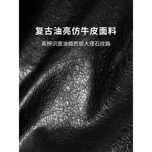 COCOBELLA纹理感PU皮通勤高腰半身裙重工绗线开叉长裙HS137B 商品图4