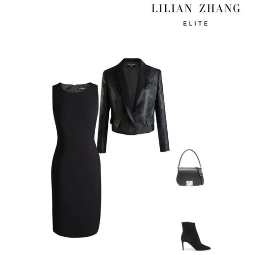 定制—ELITE 缎面拼边提花 - 修身显瘦轻奢百搭短款外套  1905035 商品图3