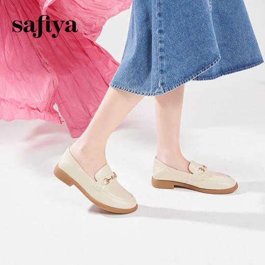 Safiya/索菲娅2024春季新品英伦风百搭羊皮舒适通勤软底乐福单鞋 SF41112120 商品图0