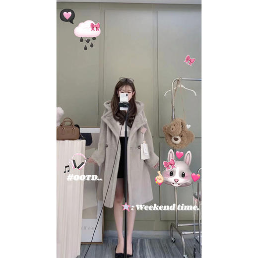 特价 可退换邮费需自理   金蘑菇菇【熊熊出没】毛针色泽 年轻环保貂貂子慵懒外套 商品图0
