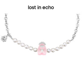 lost in echo2023秋冬新品设计师款Yetti小怪兽珍珠植绒项链气质