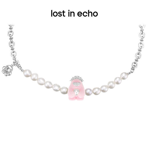 lost in echo2023秋冬新品设计师款Yetti小怪兽珍珠植绒项链气质 商品图0