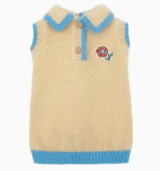 mostwantedlab彩虹/MWL-2334212/小花仿貂毛撞色Polo领家居背心宠物毛衣 商品图4