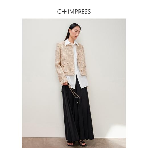 西嘉C+IMPRESS/西嘉千金玛德琳小香风外套女小个子春季羊毛编织感花呢WT2401018 商品图2