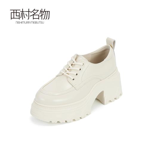 西村名物2024春季新款休闲系带显高真皮时尚气质厚底小皮鞋X24AM10631 商品图0