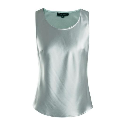 醋酸缎面纯色圆领背心、宽松黑色白色灰色绿色浅蓝色粉色2102004 商品图2