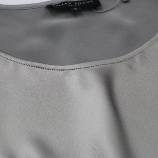 醋酸缎面纯色圆领背心、宽松黑色白色灰色绿色浅蓝色粉色2102004 商品图4