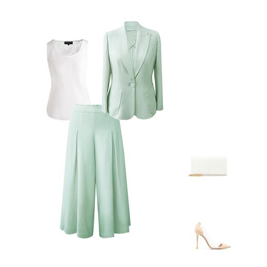 亚麻感九分阔腿裤--显瘦时尚宽松通勤气质休闲女士九分裤 2104017 商品图2