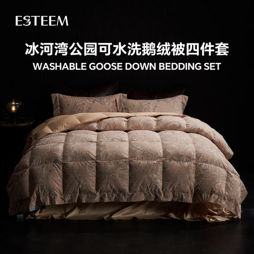 冰河湾公园可水洗鹅绒春秋被四件套 商品图0