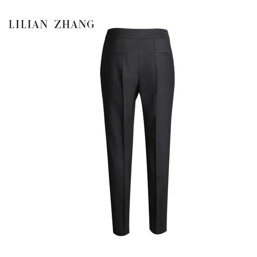 商务通勤-女士黑色修身时尚-绵羊毛压线小脚西裤显瘦长裤 2004016 商品图1