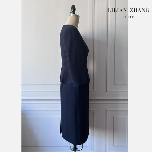 【优雅主义】假两件荷叶边显瘦连衣裙 - 时尚v领中长裙 1901035 商品图2