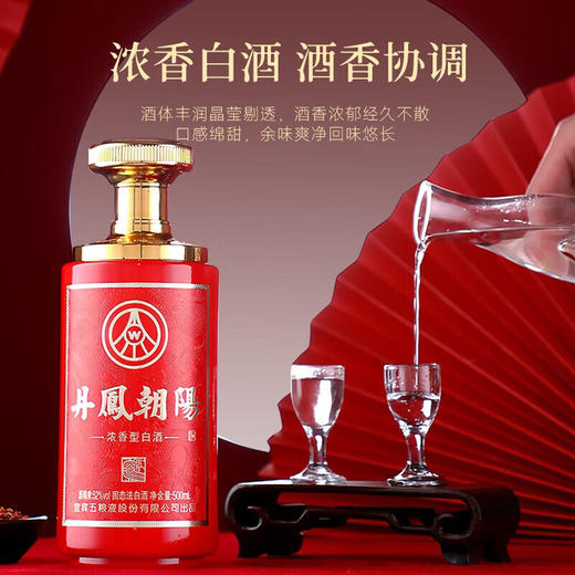 五粮液股份出品52°丹凤朝阳凤来仪红 浓香型白酒500ml*6瓶 商品图6