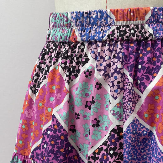 定制-度假遐想—褶饰长款半身裙、沙滩春夏--碎花裙伞裙  2203005 商品图3