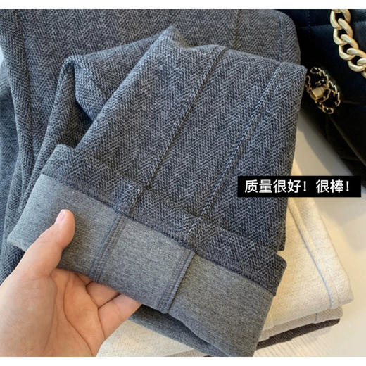 【超厚实！冬日奢感限定羊毛阔腿裤！下单就送防静电喷雾！】超厚实超暖和人字纹羊毛阔腿裤 复合羊羔绒 三色可选2834 商品图8