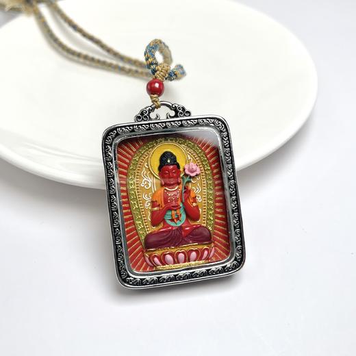 41824朱砂吊坠-大势至菩萨方牌 商品图0