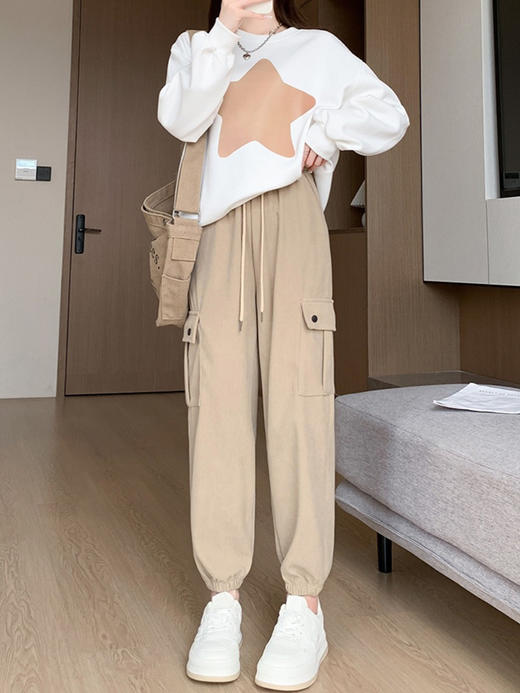 【秋冬工装裤】秋冬加绒工装裤 手感软糯 亲肤舒适大弹力不易起球 商品图1