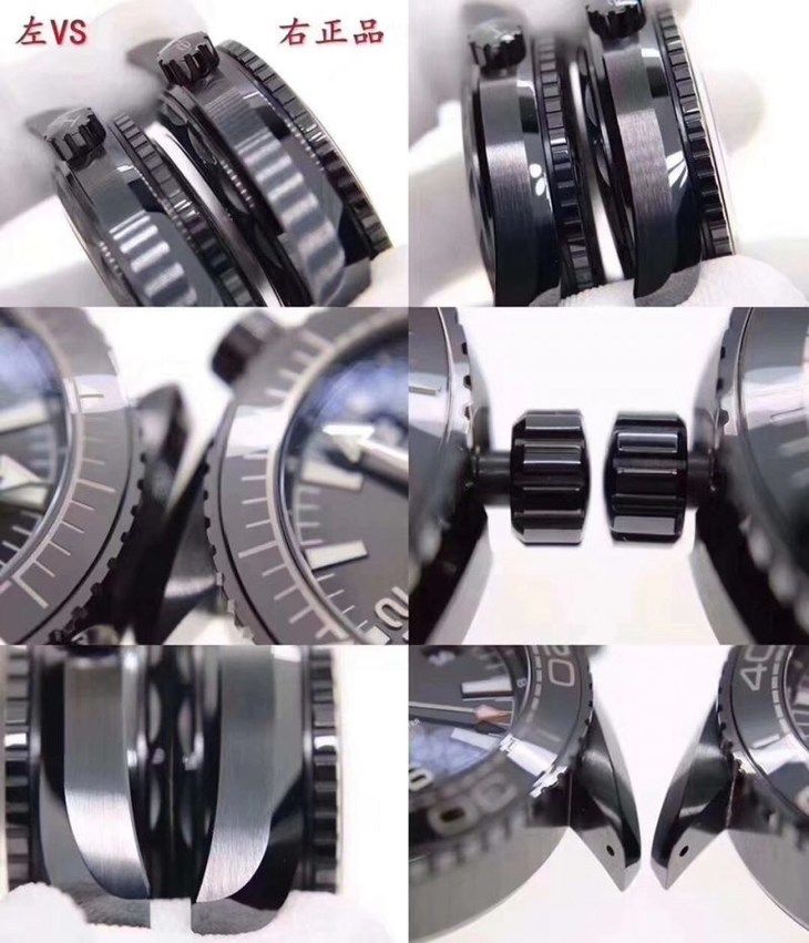 欧米茄海马系列215.92.46.22.01.001腕表深海之黑GMT真假对比评测