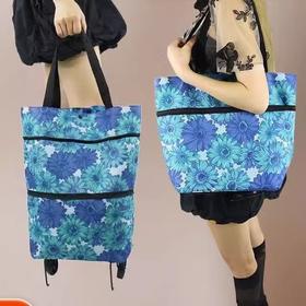 爆款可携式家用带轮超市折叠伸缩收纳袋