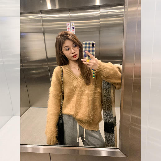 <曾小咸推荐>巨折清仓秒杀，稀有现货24小时发【仅限今日】【稻城落日】黄色毛衣+灰色阔腿裤 商品图1