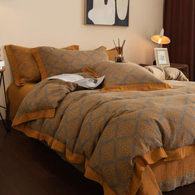 A类双层纱纯棉四件套 复古轻奢双层纱床上四件套全棉双层纱四件套