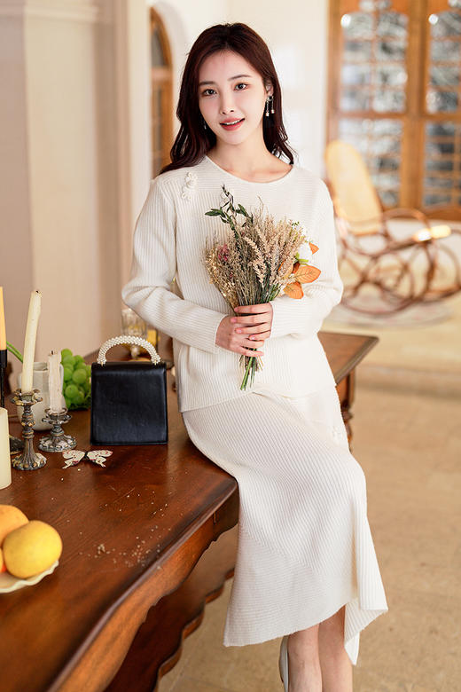 逸红颜明月优选#『云岫』羊毛针织套装裙，低调温柔的松弛高级感 商品图6