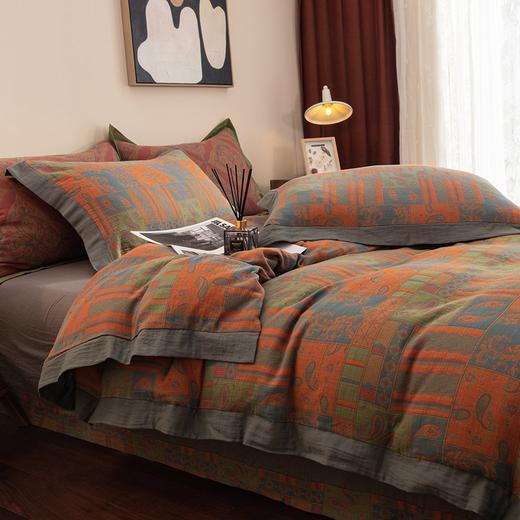 A类双层纱纯棉四件套 复古轻奢双层纱床上四件套全棉双层纱四件套 商品图3