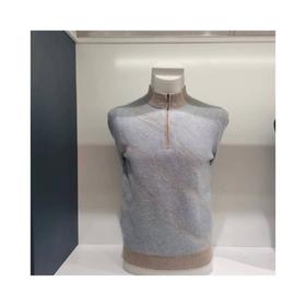 3楼 皮皮狗男式羊绒提花半襟拉链开衫