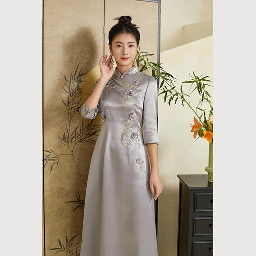 乔万尼新中式改良版旗袍连衣裙修身收腰ET3E647 商品图2