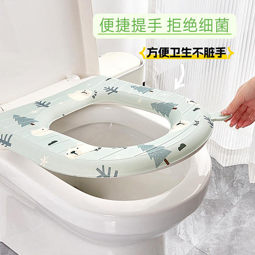 「北欧风！柔软防滑」卡通马桶垫eva马桶垫 粘贴式四季通用款可爱居家日用坐便器贴 商品图3