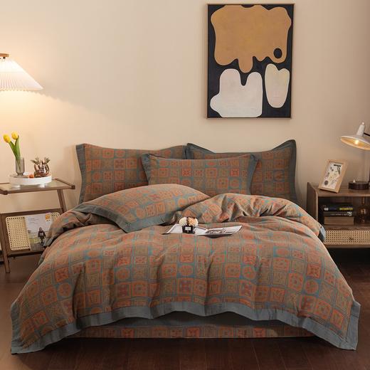 A类双层纱纯棉四件套 复古轻奢双层纱床上四件套全棉双层纱四件套 商品图2