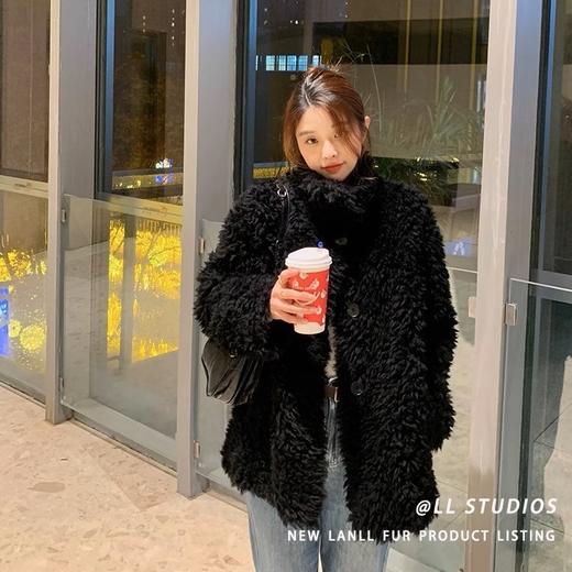 雀说新款全羊毛立领羊羔毛羊剪绒大衣皮毛一体皮草外套女冬秋冬AL2326 商品图1
