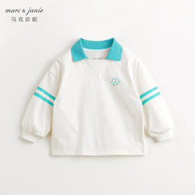 马克珍妮男童时尚撞色翻领polo领T恤儿童纯棉上衣春装新款240025