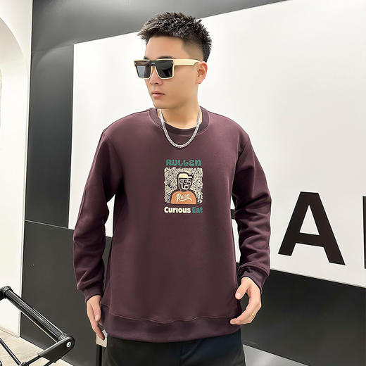 【Q】【新款DX】大依优型大码圆领卫衣加肥加大宽松大码男装休闲潮牌上衣男士胖子 商品图2