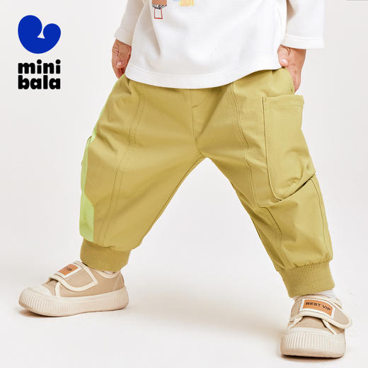 【户外风】迷你巴拉男女童长裤龙年宽松时尚撞色慢跑裤子 商品图1
