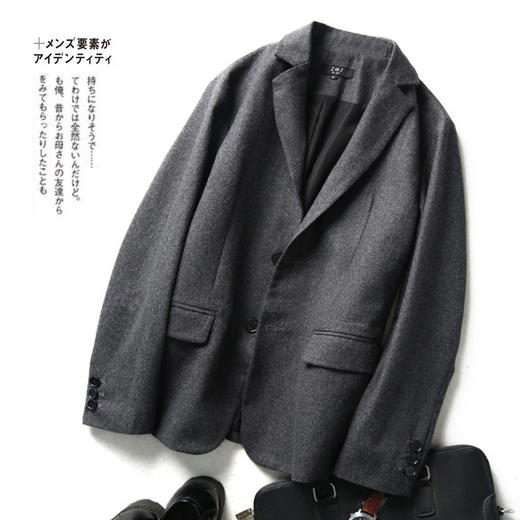 【服饰鞋包】-品质羊毛西装男士2023春季休闲西服男单西外套 商品图1