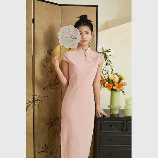 乔万尼国风复古旗袍连衣裙重工刺绣钉珠ET3E608 商品图1