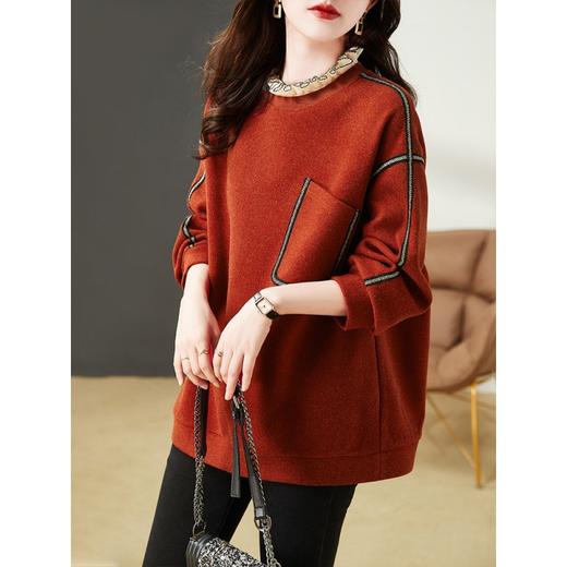 雀说新款时尚洋气欧货胖MM宽松减龄假两件上衣AL 9833 商品图0